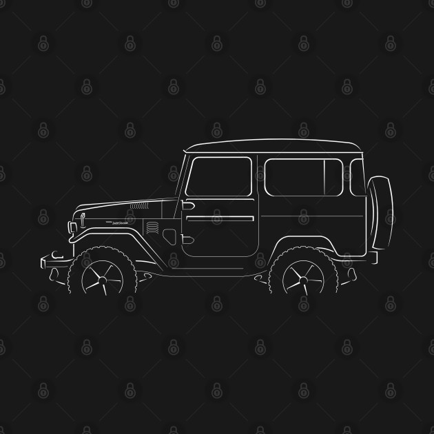 front/profile - Toyota Land Cruiser FJ40 - stencil, white by mal_photography