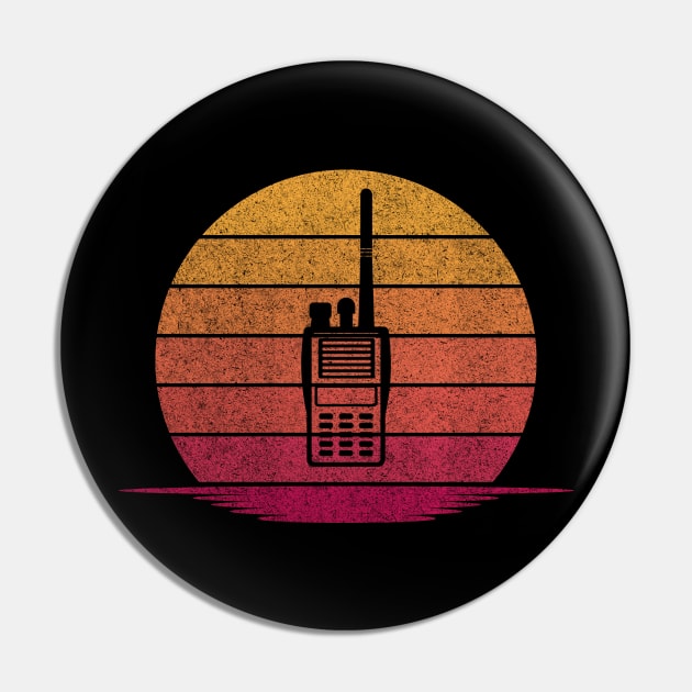 Awesome Funny Ham radio Gift - Hobby Silhouette Sunset Design Pin by mahmuq