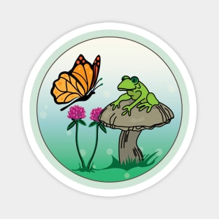 Frog and Butterfly Magnet