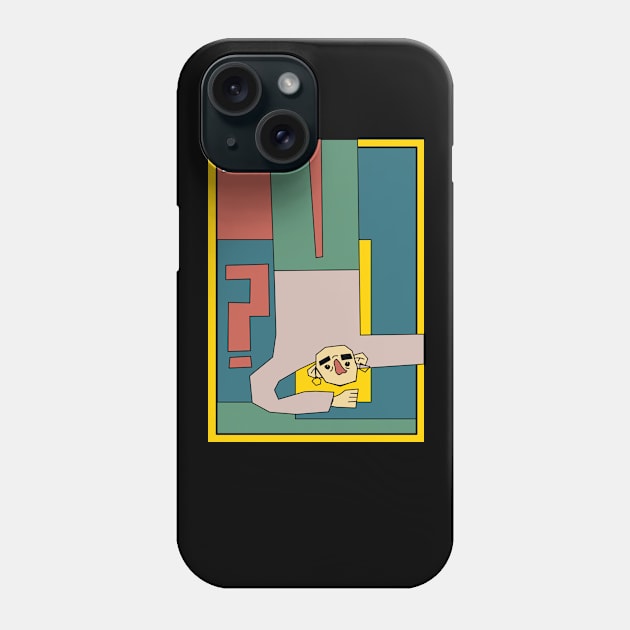 Guy illustration Question mark Phone Case by blckpage