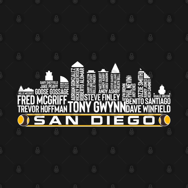 San Diego Baseball Team All Time Legends, San Diego City Skyline by Legend Skyline