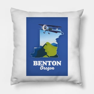 Benton Oregon Travel Map Pillow