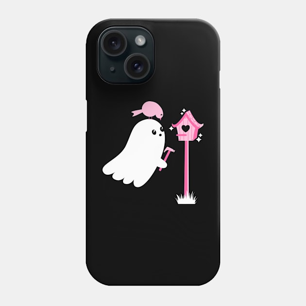 Ghost and Birdhouse Phone Case by Kimberly Sterling