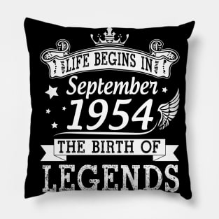 Life Begins In September 1954 The Birth Of Legends Happy Birthday 66 Years Old To Me You Pillow