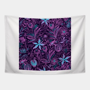 Cool Pattern Neck Gator Purple and Aqua Floral Pattern Tapestry