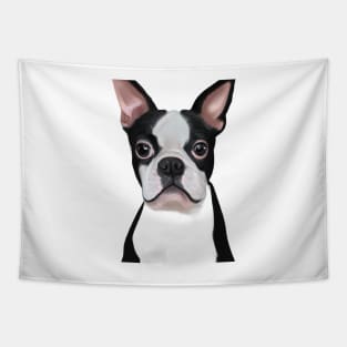 Cute Boston Terrier Drawing Tapestry