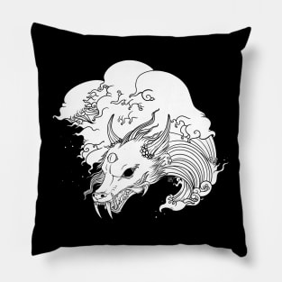 Asian Wave Dragon Pillow