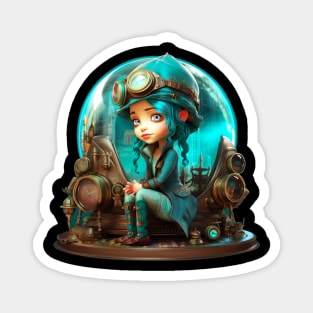 Steampunk Cute Girl Magnet