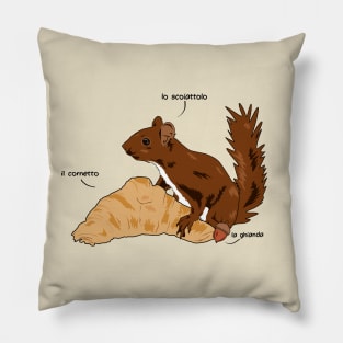 Squirrel with Croissant Pillow