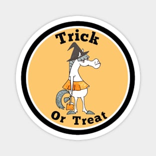 Comic Halloween Trick or Treat Horse Magnet