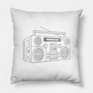 Boombox (Gray Lines) Analog / Music Pillow