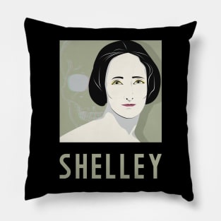 SHELLEY - Queen of Science Fiction Mary Shelly portrait in 80's retro pop art style Pillow