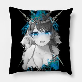 Cute Girl - Blue V Pillow