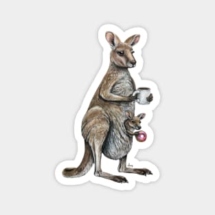 Coffee with Joey - Kangaroo Coffee Magnet