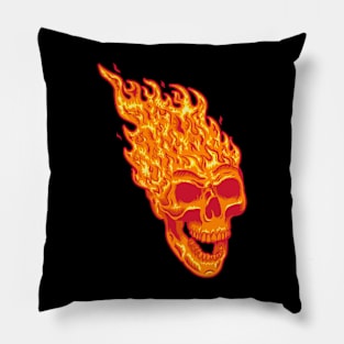 Flames Skull Pillow