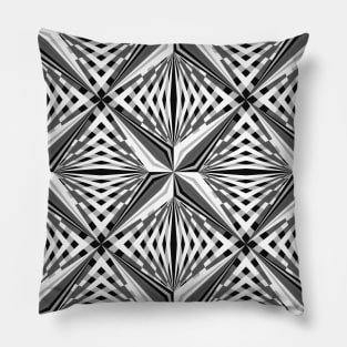 Black and White Geometric Star Pillow