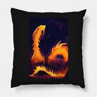 Fire Dragon serpent mythical Fantasy Pillow