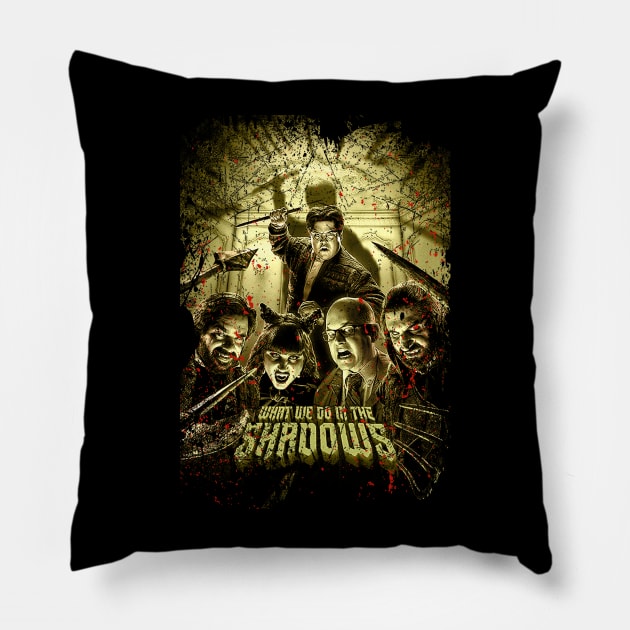 Vintage What We Do Pillow by Black Demon Bear