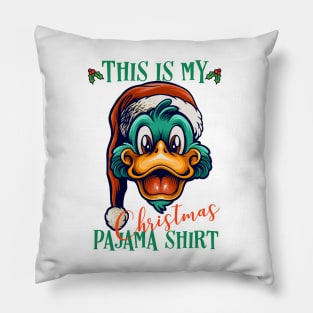 This Is My Christmas Pajama Outfit Xmas Lights Funny Duck Pillow