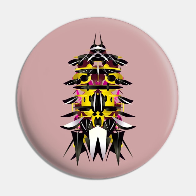 Colorful Abstract Bug Pattern Pin by igmonius