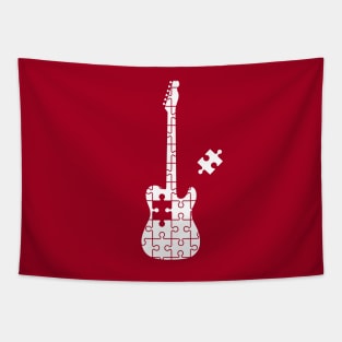 Puzzle T-Style Electric Guitar Silhouette Tapestry