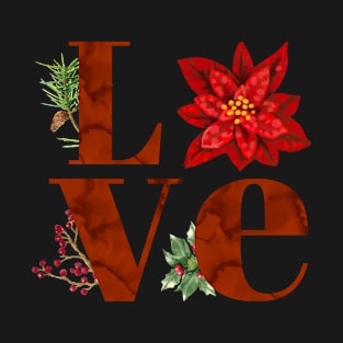 Christmas Love poinsettia T-Shirt