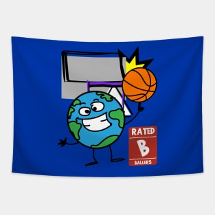 Retro Hoopz World Basketball Tapestry