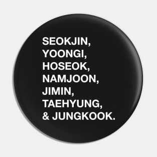 BTS names Pin