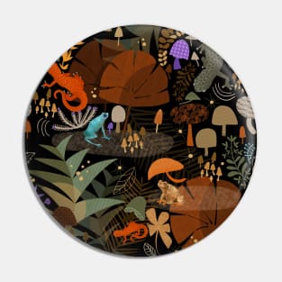 Frogs and Mushrrooms Pin