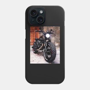 Scrambler Motorcycle, Oil Painting, Bike Drawing, Motorbike Painting, Motorcycle Drawing Phone Case