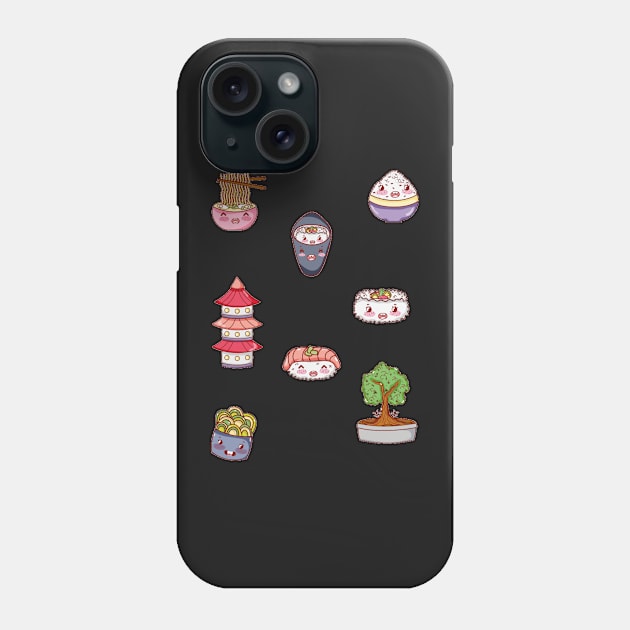 kawaii sushi Phone Case by timegraf