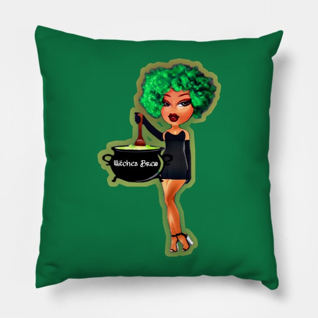 Witch Brat Pillow by Lewd Crude Never Rude