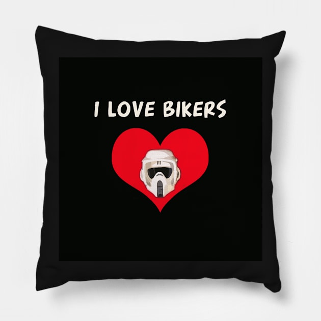 I love Bikers Pillow by MariaBelenIB