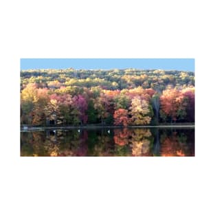 Lispe Autumn Lake with Swans T-Shirt