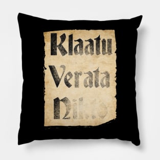 Klaatu Verata Necktie (Parchment) Pillow