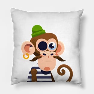 Monkey Funny Pirates Pillow