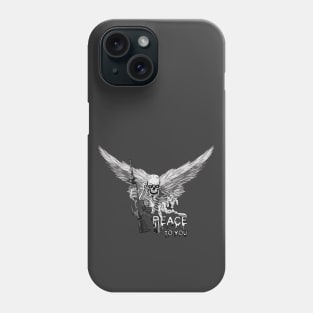 A skeleton with a machine gun. Peace to you! Phone Case