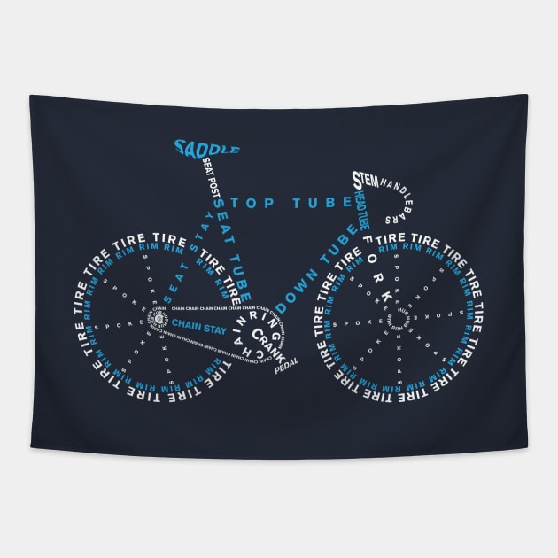 BIKE ANATOMY Tapestry by reigedesign