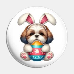 Easter Shih Tzu Dog Pin