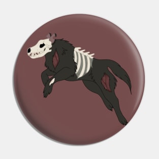 Apocalyptic Zombie Wolf Pin