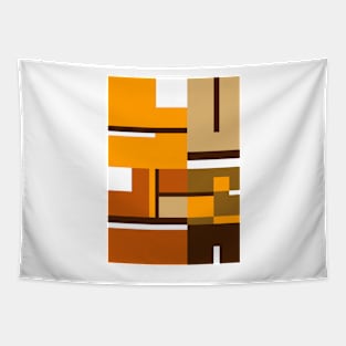 Earthy colored, 1970’s Mondrian styled abstract Tapestry