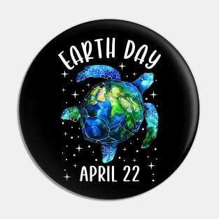 Earth Day Sea Turtle Art Pin