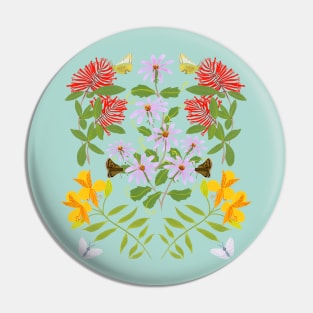 Folk retro florals Pin