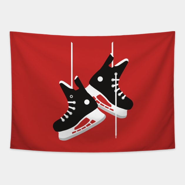 Ice hockey skates Tapestry by LaundryFactory