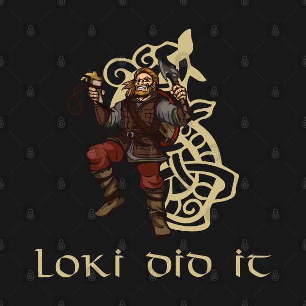 Funny Medieval History Viking Mythology Trickster God Loki by Styr Designs