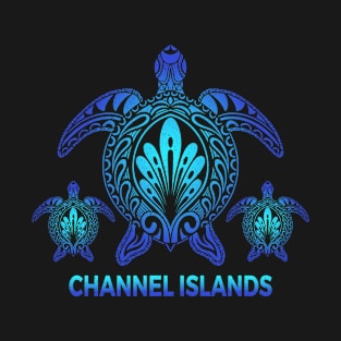 Vintage Channel Islands California Blue Sea Turtle Souvenirs T-Shirt