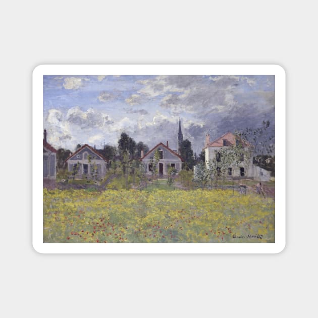 Houses at Argenteuil - Claude Monet Magnet by KargacinArt
