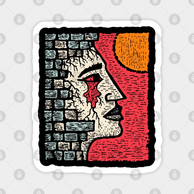 Surreal Grief - The Weeping Walls of Sorrow Magnet by TuncGK