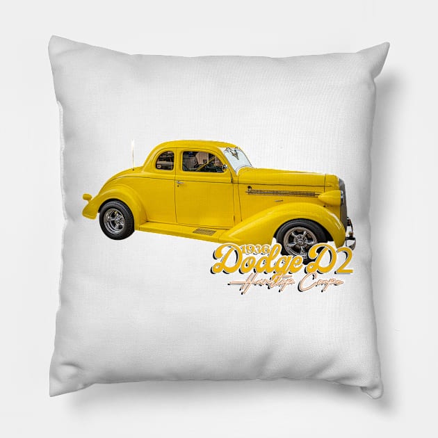 1936 Dodge D2 Hardtop Coupe Pillow by Gestalt Imagery