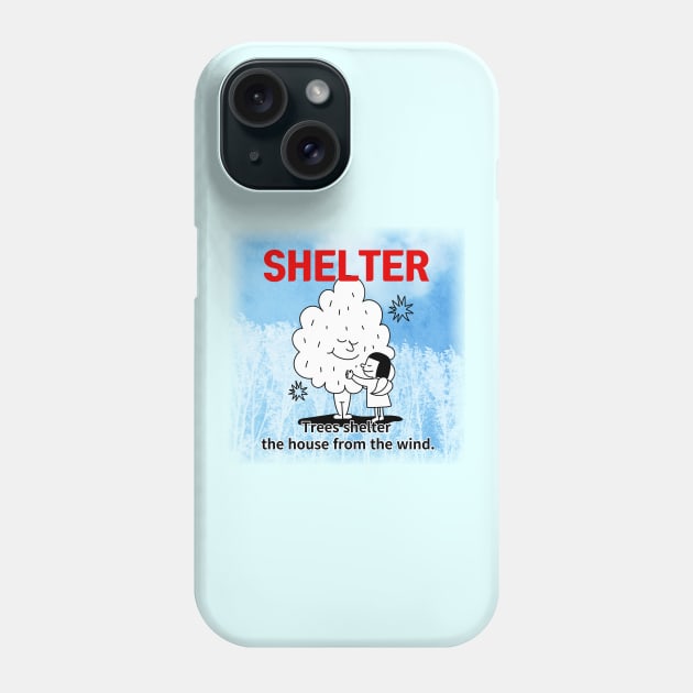 shelter ,Trees shelter  the house from the wind. Phone Case by zzzozzo